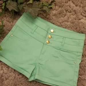 High Waisted Mint Green Shorts